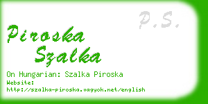 piroska szalka business card